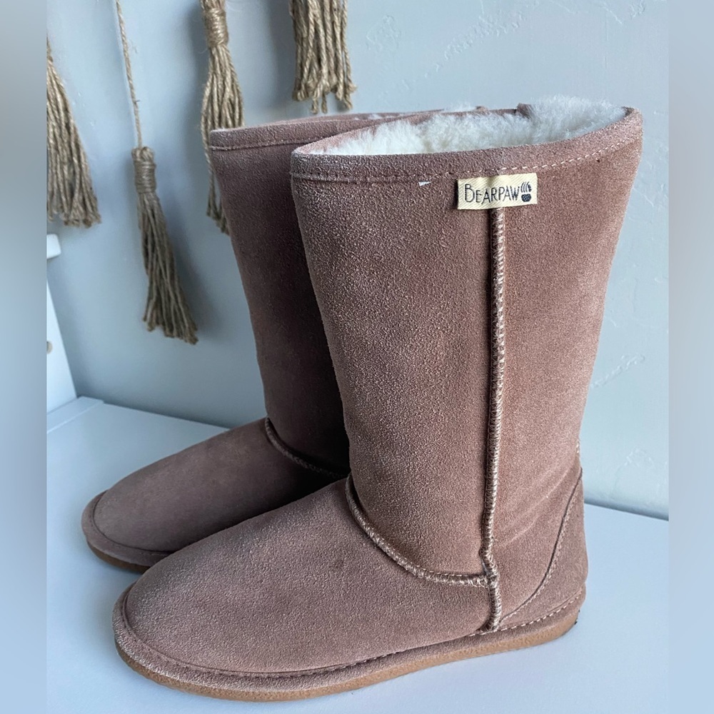 BearPaw - Taupe Sheepskin Boots